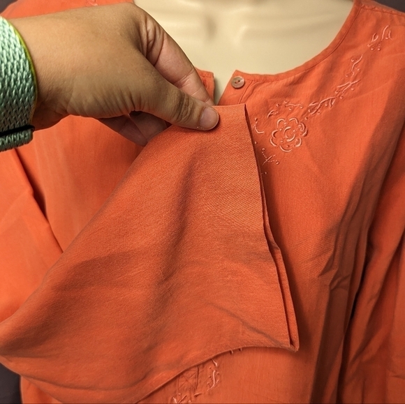 Debra DeRoo Silk Tunic Top Sz L - Picture 6 of 13